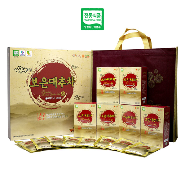 구록원 보은대추차 선물세트 100ml 30포 선물용 부직포 쇼핑백 포함