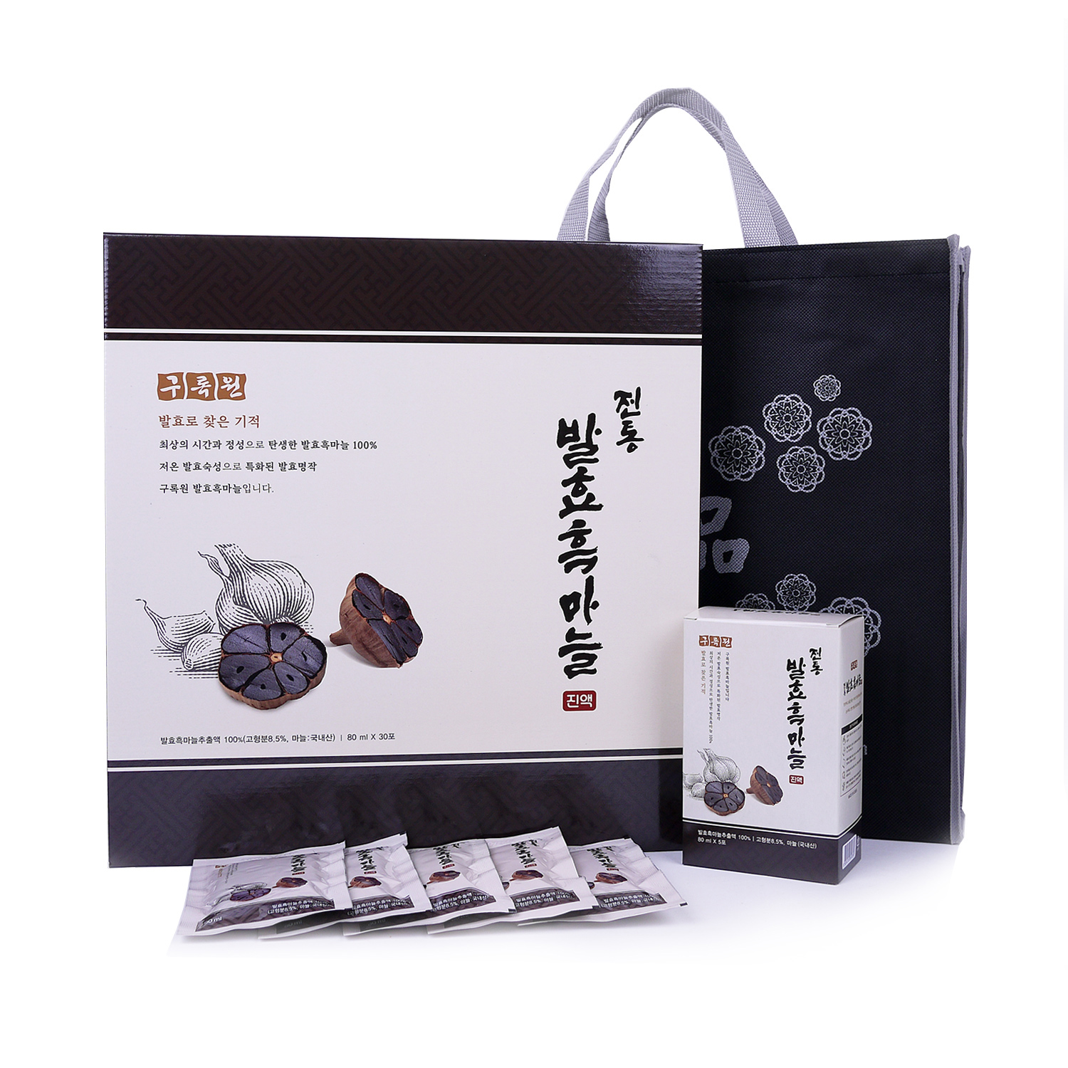 구록원 발효 흑마늘 진액 80ml 30포 선물세트  대표이미지 섬네일