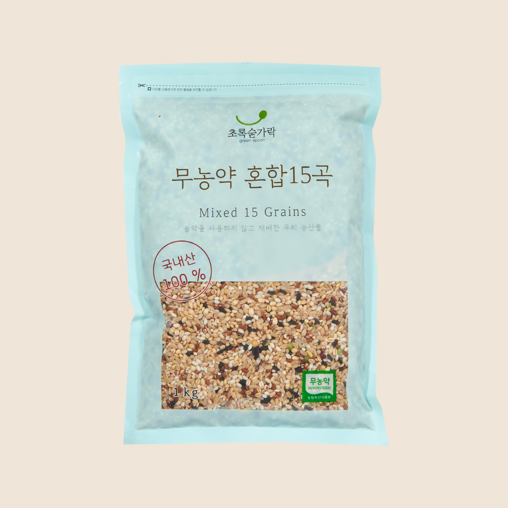 초록숟가락 무농약 혼합 15곡 1kg/3kg