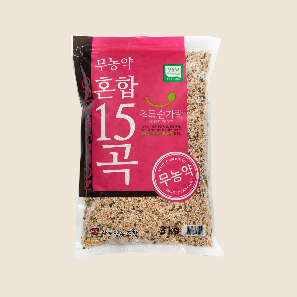 초록숟가락 무농약 혼합 15곡 1kg/3kg