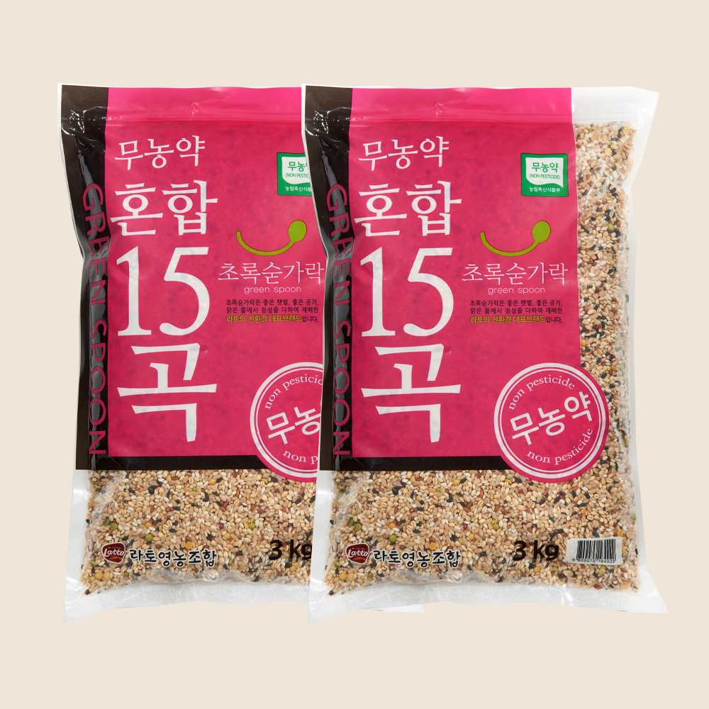 초록숟가락 무농약 혼합 15곡 1kg/3kg
