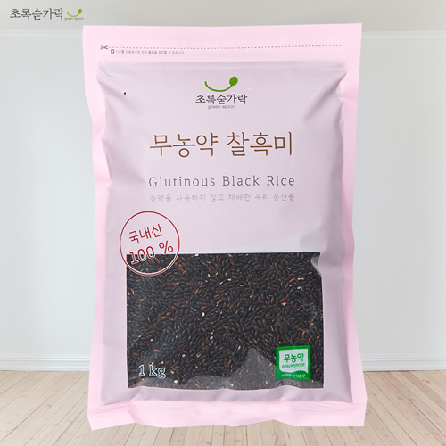 초록숟가락 무농약 찰흑미 1kg / 3kg