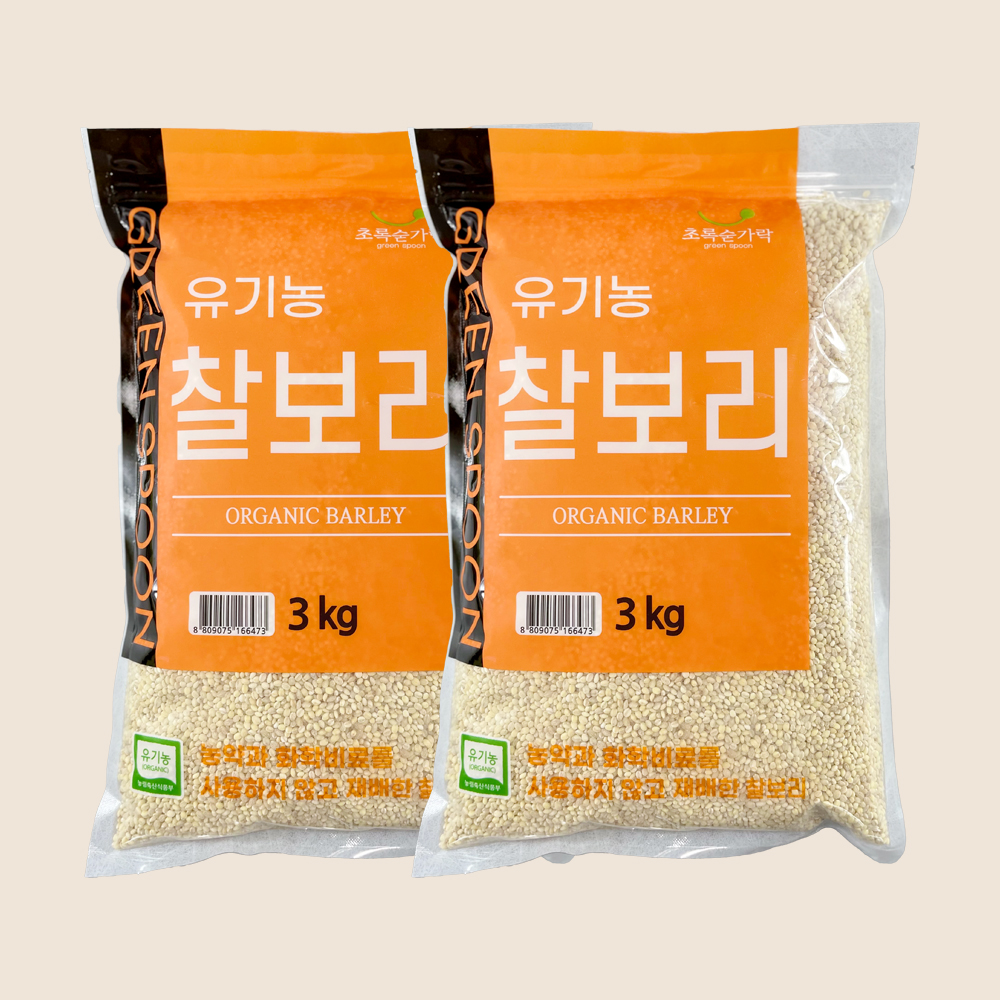 초록숟가락 유기농 찰보리 1kg/3kg 
