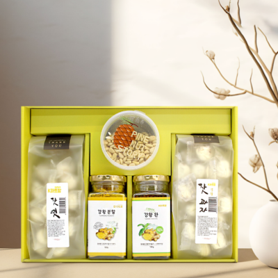 K-FOOD 강황 건강 선물세트(강황가루,강황 환, 잣,잣엿,잣과자) 대표이미지 섬네일