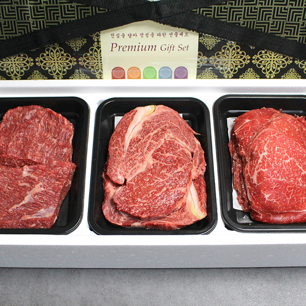 [한성가횡성한우]정품 횡성한우 명품프리미엄 실속세트 5호 1.2kg(등심400g,불고기400g,국거리400g)