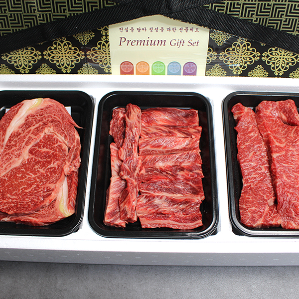 [한성가횡성한우]정품 횡성한우 프리미엄 선물세트 2호 1.2kg(등심400g,채끝400g,특수부위400g)