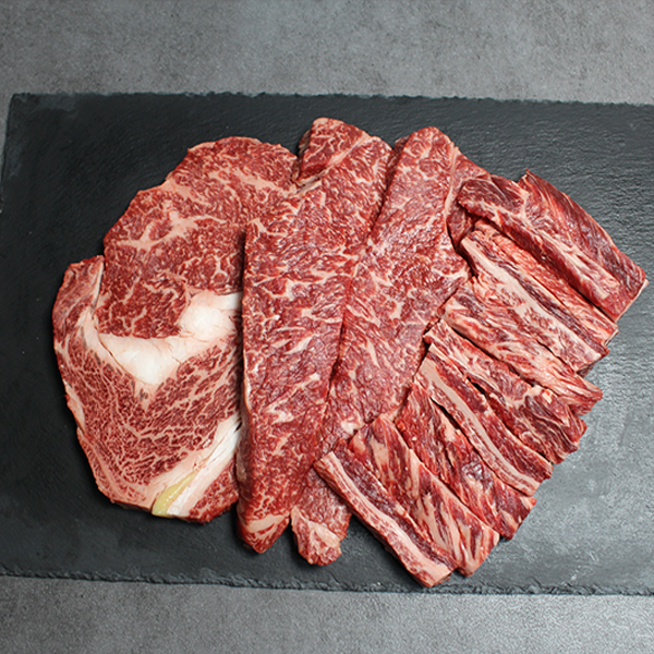 [한성가횡성한우]정품 횡성한우 프리미엄 선물세트 2호 1.2kg(등심400g,채끝400g,특수부위400g)