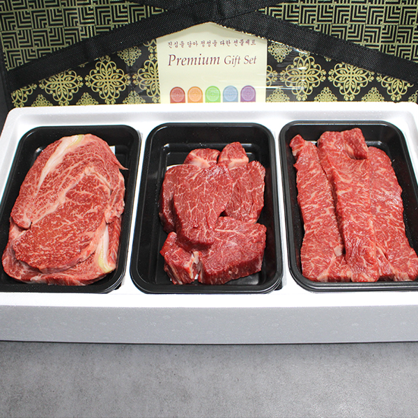 [한성가횡성한우]정품 횡성한우 1++등급 명품프리미엄 혼합세트 28호 1.5kg(등심 500g,채끝등심 500g,안심 500g)