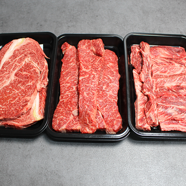 [한성가횡성한우]정품 횡성한우 투뿔등급 구이세트 1호 600g(등심200g,채끝 200g,특수부위 200g)