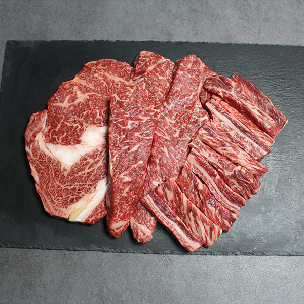 [한성가횡성한우]정품 횡성한우 투뿔등급 구이세트 1호 600g(등심200g,채끝 200g,특수부위 200g)