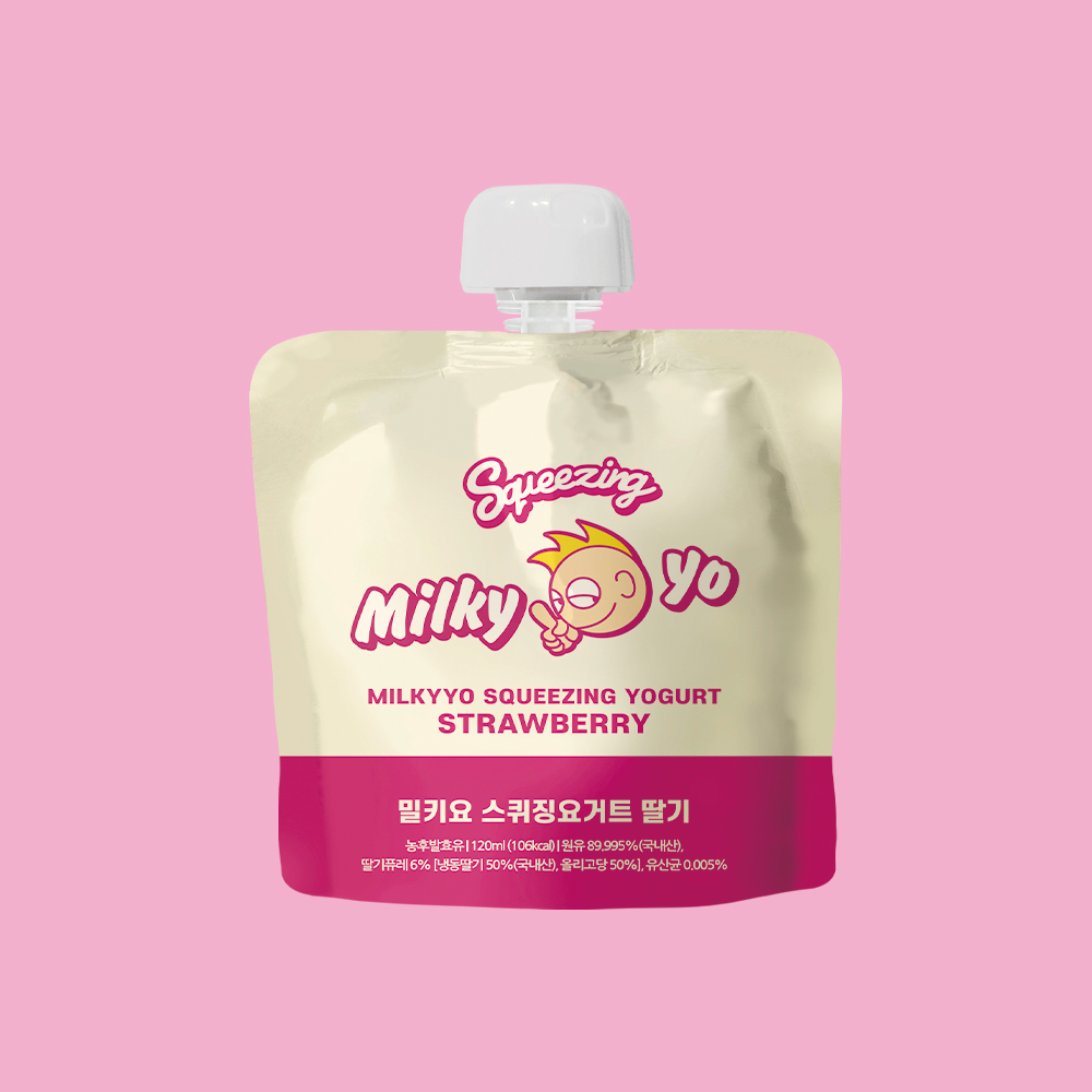 밀키요 스퀴징 요거트 (120ml, 플레인/딸기/블루베리)