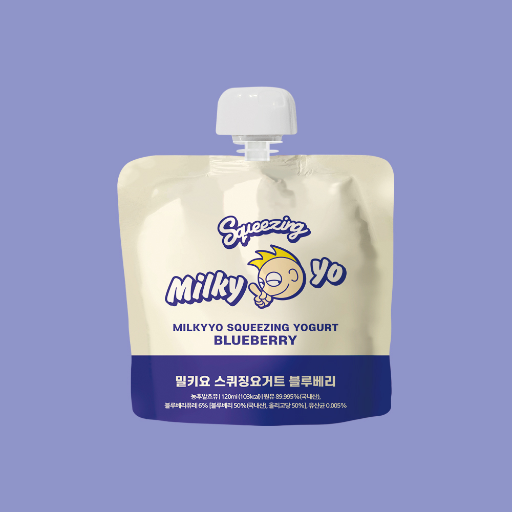 밀키요 스퀴징 요거트 (120ml, 플레인/딸기/블루베리)