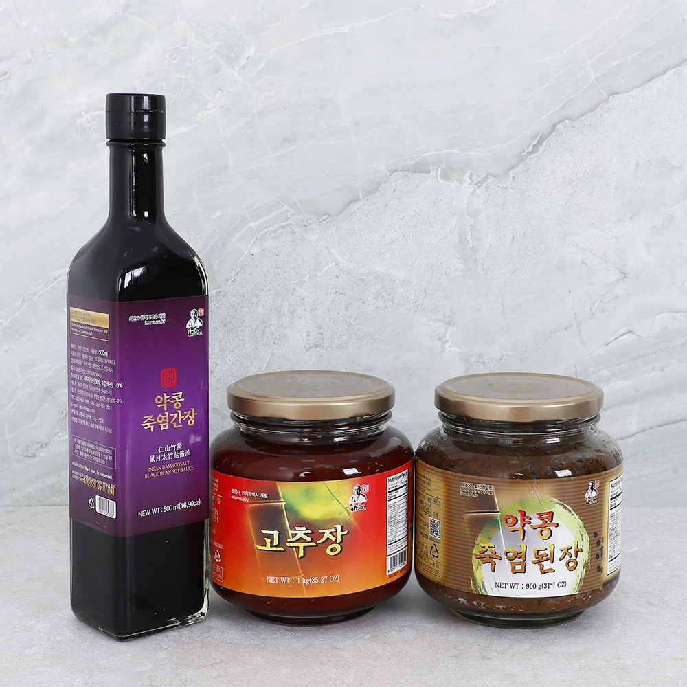 인산죽염 1호 장류 세트 [고추장 약콩간장 약콩된장]