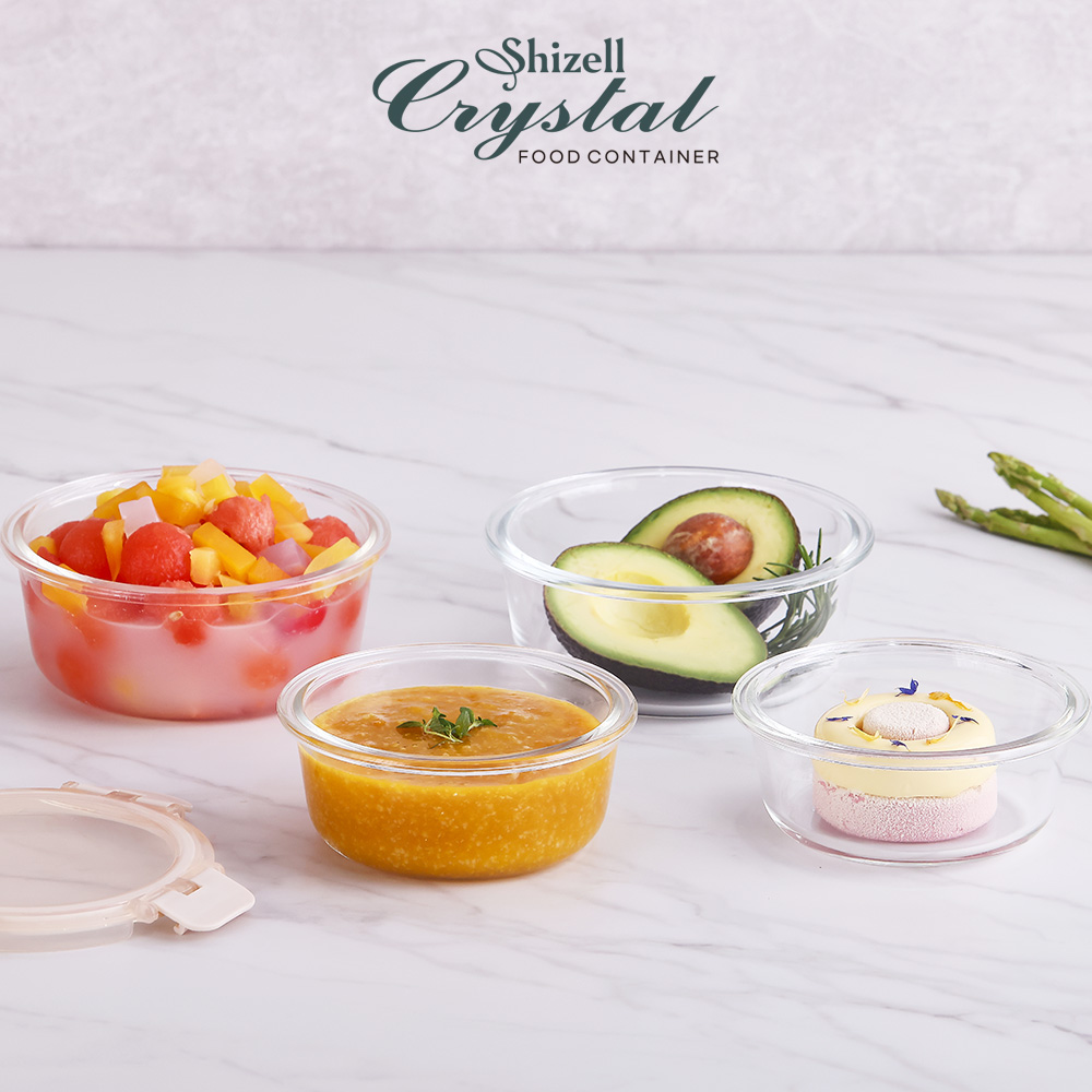 쉬젤 크리스탈 내열밀폐용기세트(직사각/원형)