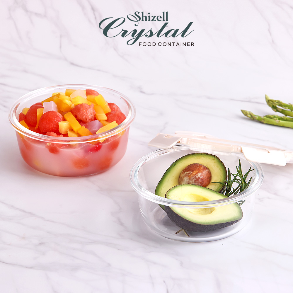 쉬젤 크리스탈 내열밀폐용기세트(직사각/원형)