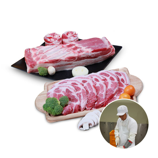 [해밀농장] 청정 한돈 보쌈용 삼겹살 500g + 목살 500g / 총 1kg