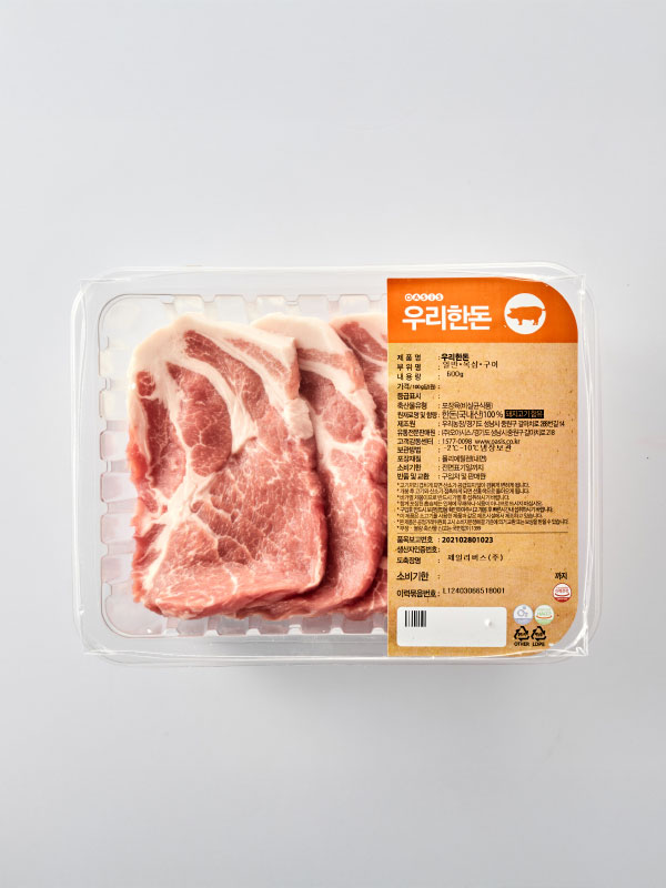 한근 우리한돈 목심(구이용, 600g)ㅣ우리농장