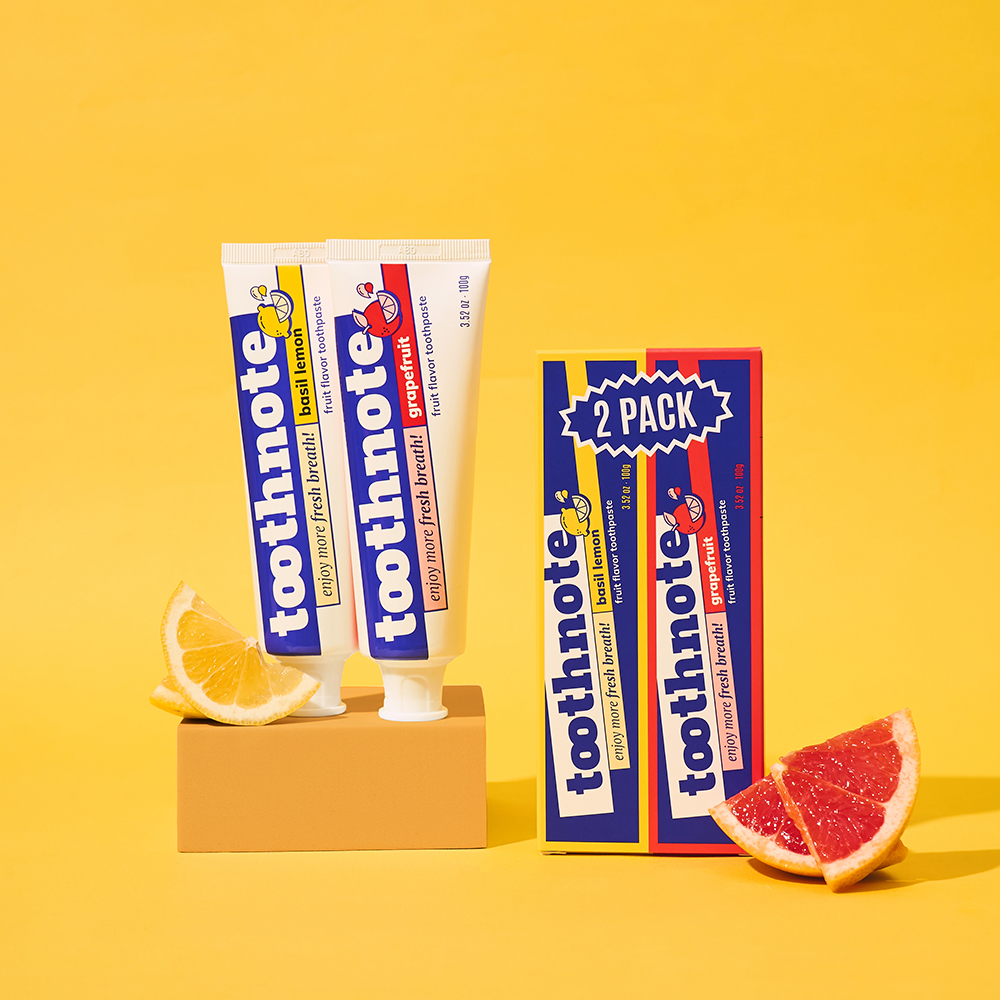 투스노트 수분치약 2종세트(바질레몬1+  자몽1)