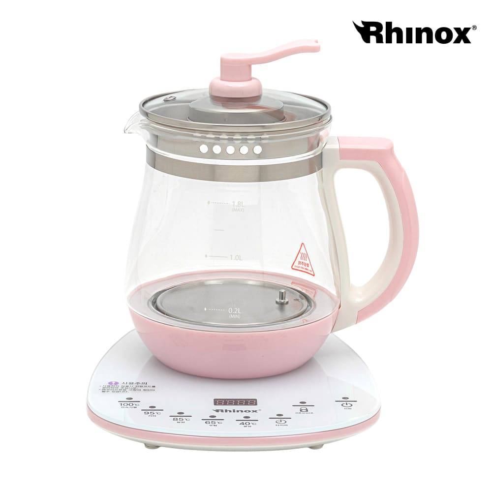 [라이녹스] 티엠포 투명 유리 1.8L 스텐 분유포트 24시간 보온 RXMX-T25D 대표이미지 섬네일