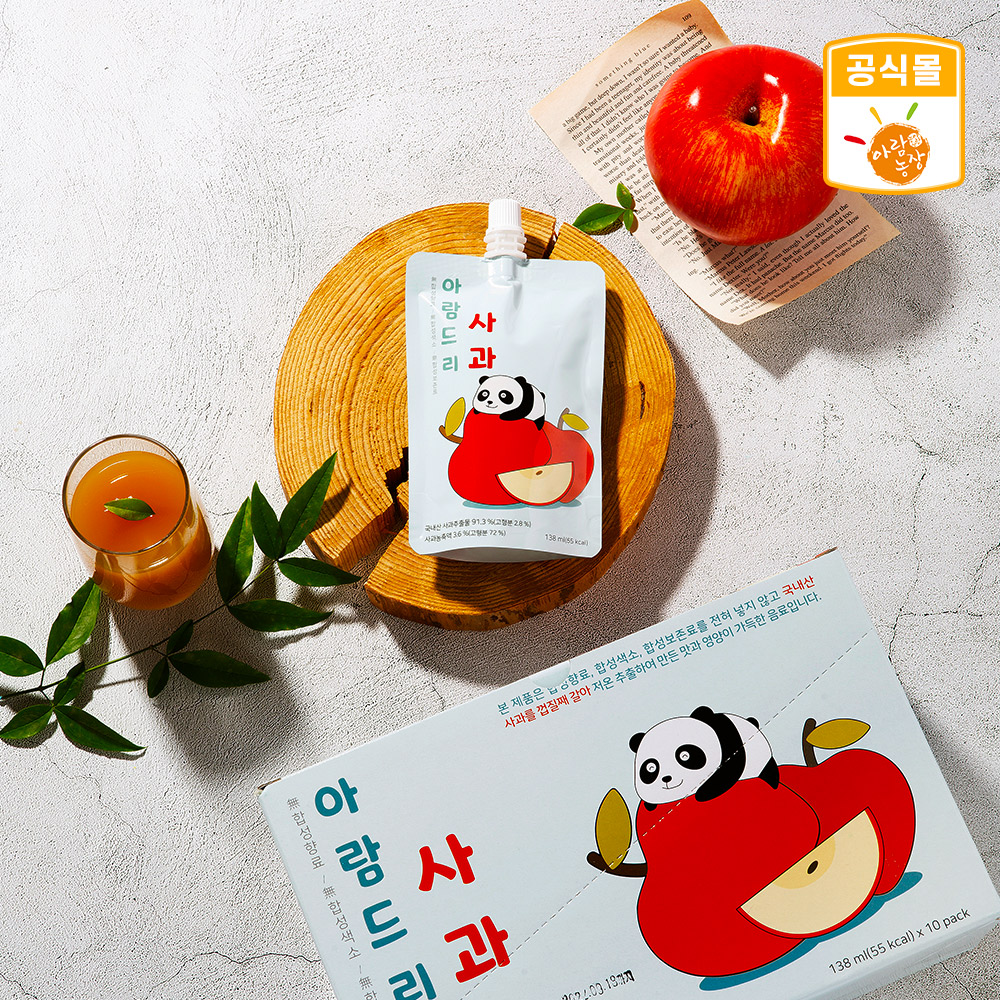 아람농장 아람드리 사과 주스 138ml 10팩