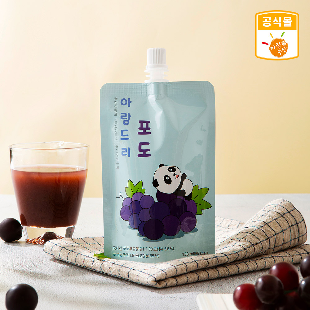 아람농장 아람드리 포도 주스 138ml 10팩