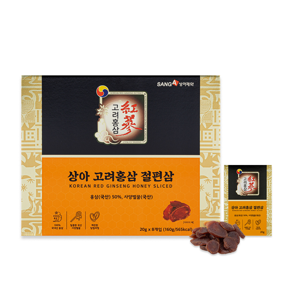 [상아제약] 고려홍삼 절편삼 20g x 8개입 쇼핑백포함