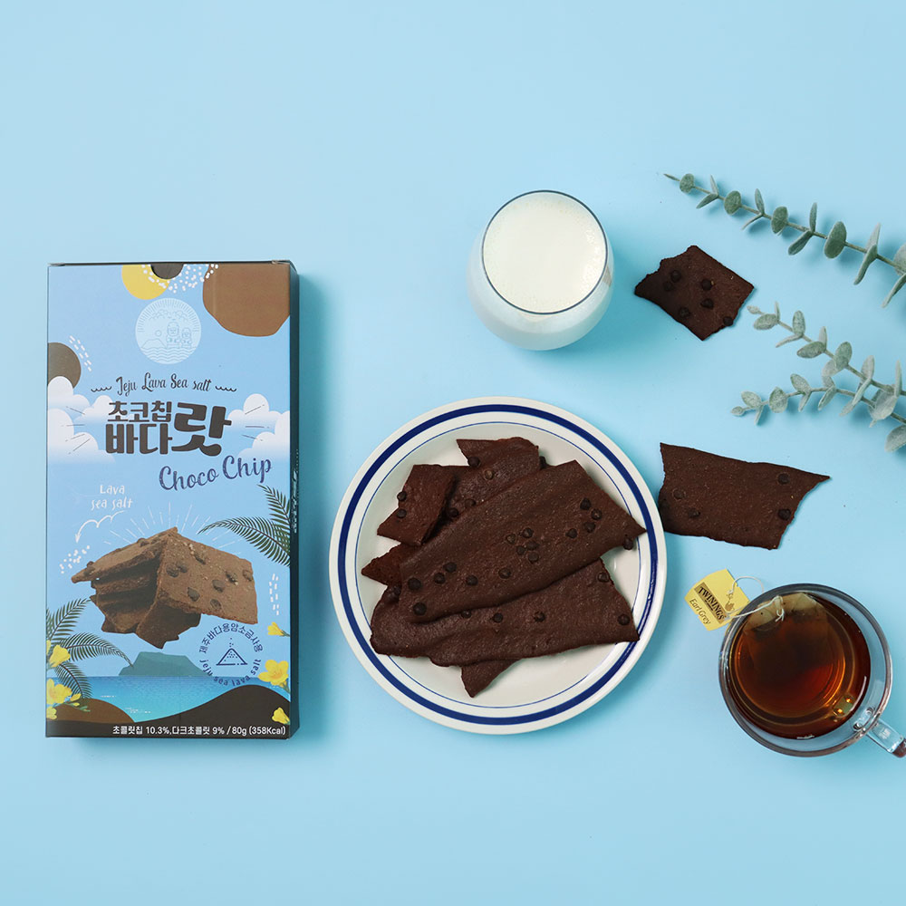제주 초코칩바다랏 80g 용암해수 솔트쿠키 다크초콜릿 브라우니 팝과자 대표이미지 섬네일