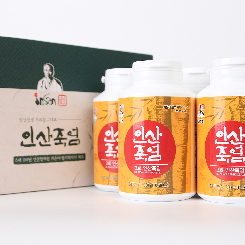 인산죽염 3회 죽염 선물세트 [분말 300g 4개]