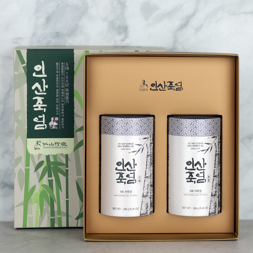 인산죽염 9회 자죽염 고체 분말 선물세트 [240g 2개]