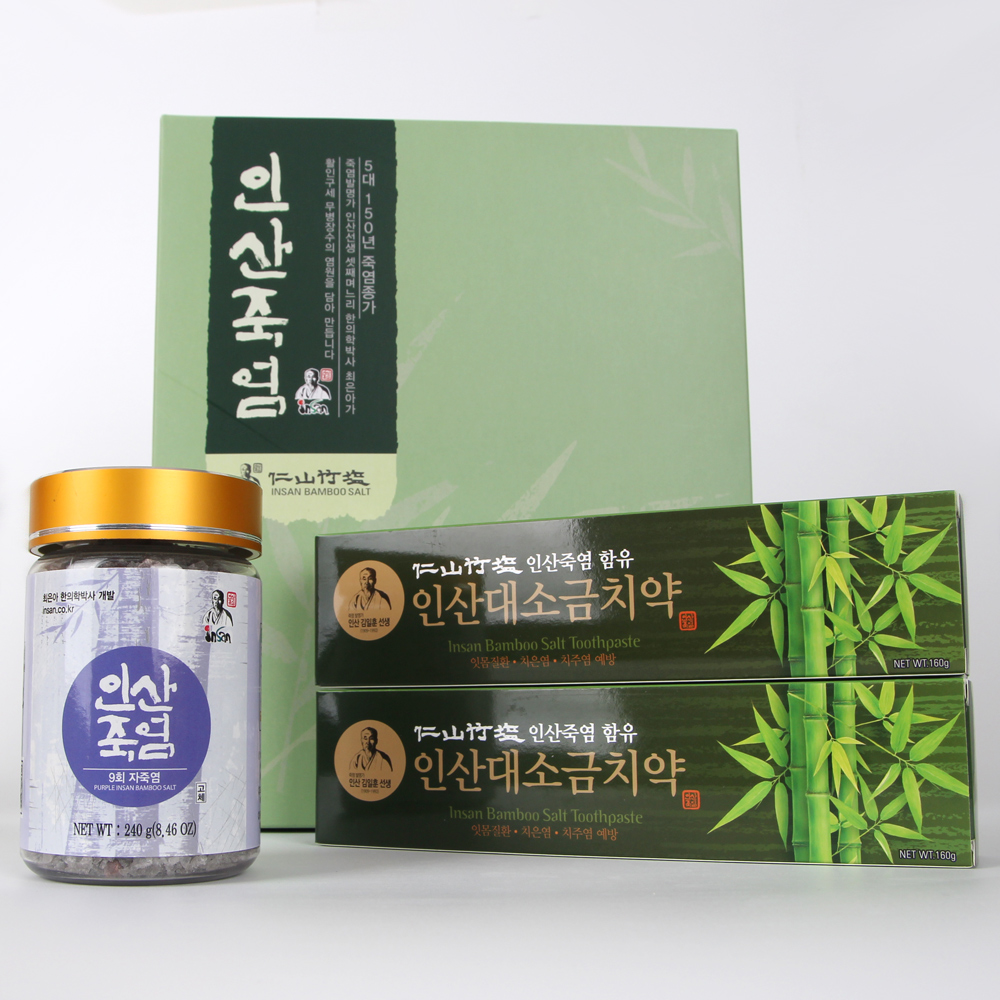 인산죽염 9회 자죽염고체 치약 선물세트