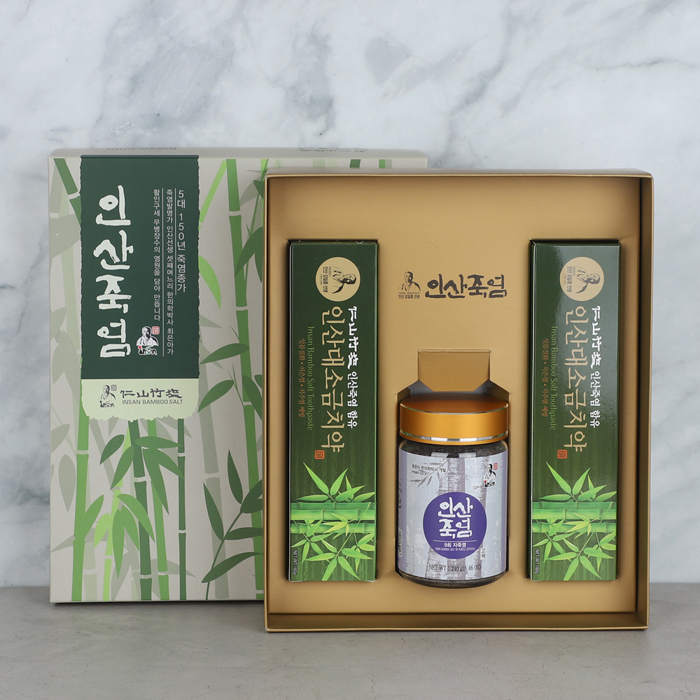인산죽염 9회 자죽염고체 치약 선물세트