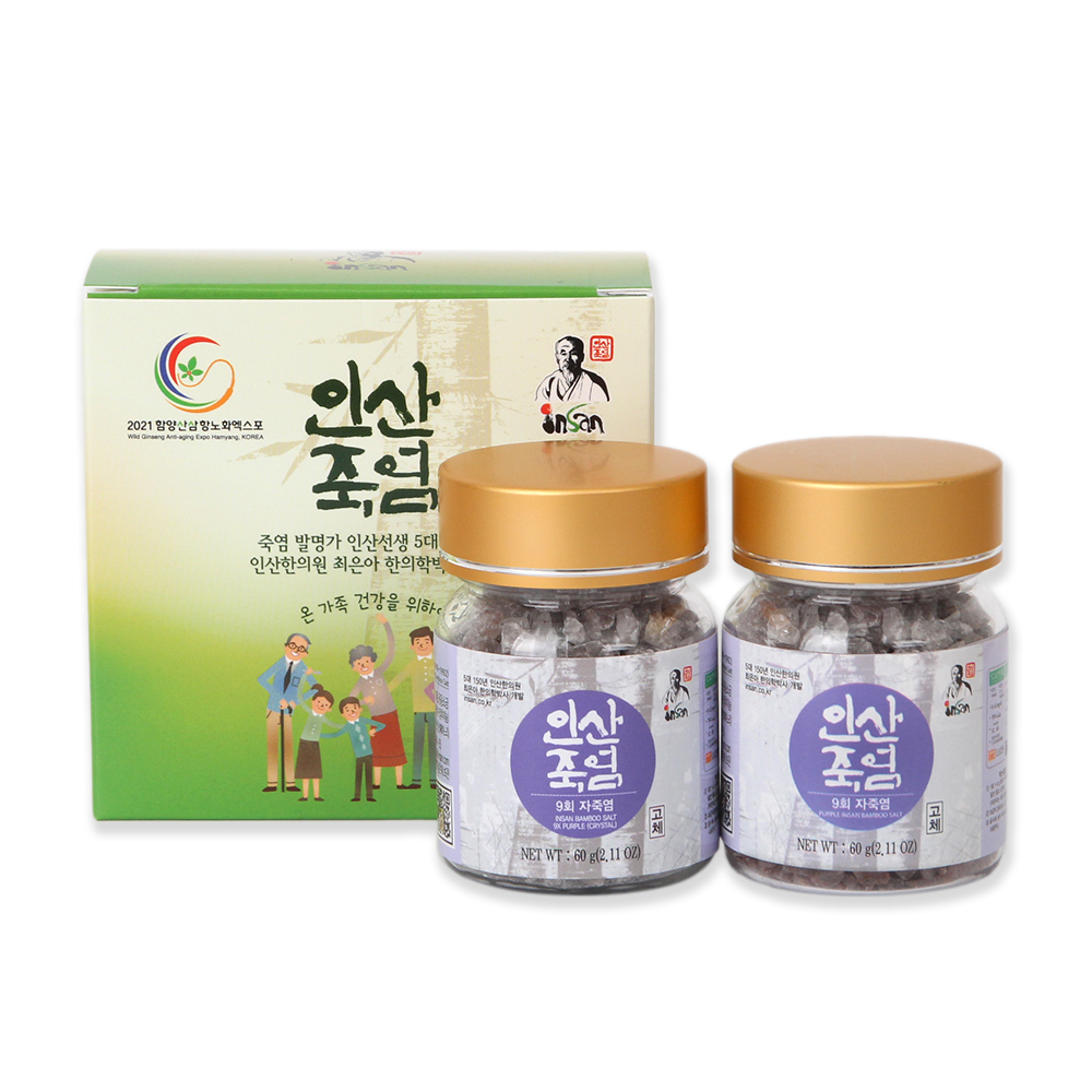 인산죽염 9회 자죽염 고체분말 소형 선물세트 [60g 2개]
