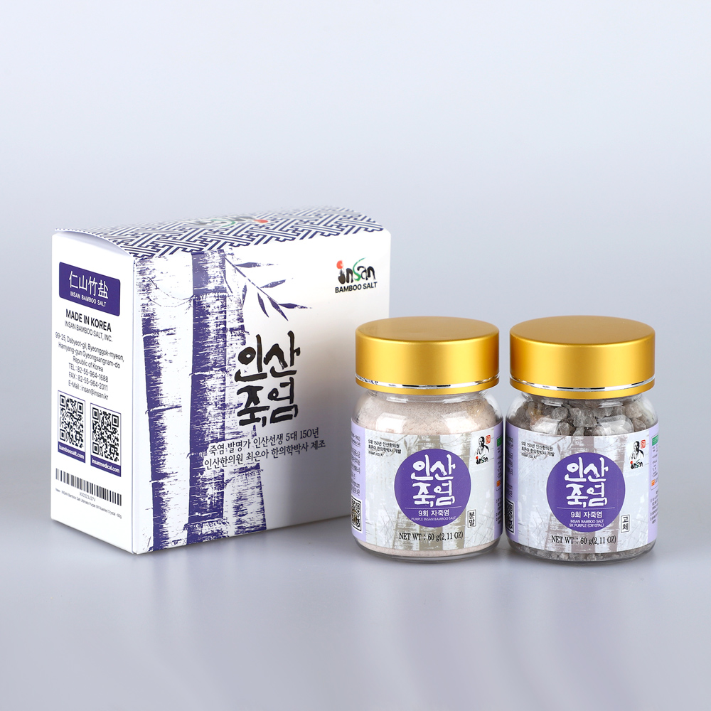 인산죽염 9회 자죽염 고체분말 소형 선물세트 [60g 2개]