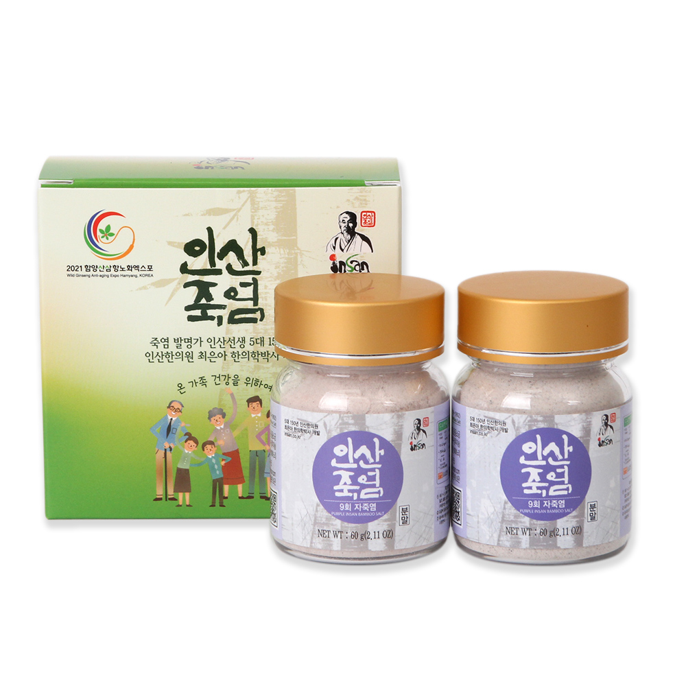 인산죽염 9회 자죽염 고체분말 소형 선물세트 [60g 2개]