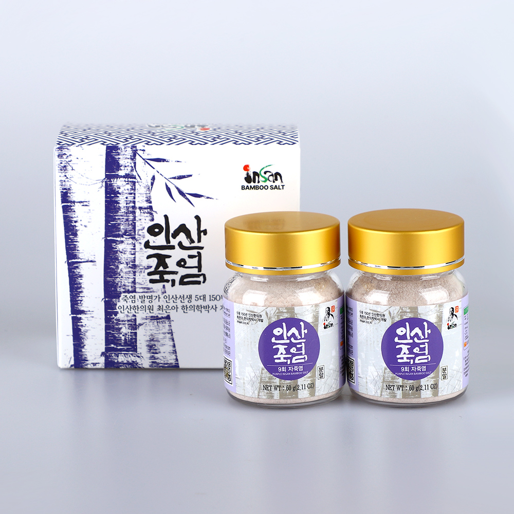 인산죽염 9회 자죽염 고체분말 소형 선물세트 [60g 2개]