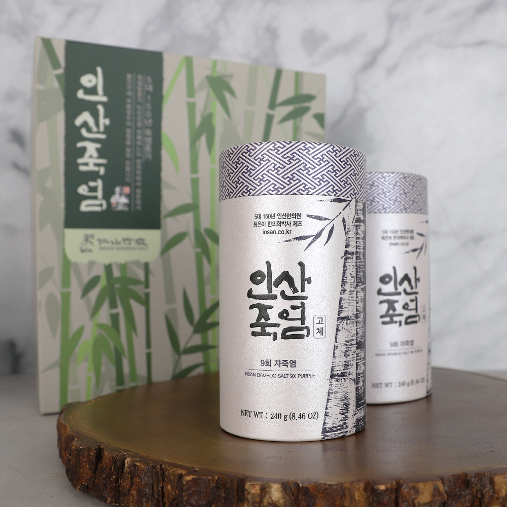 인산죽염 9회 자죽염 고체 선물세트 [240g 2개]