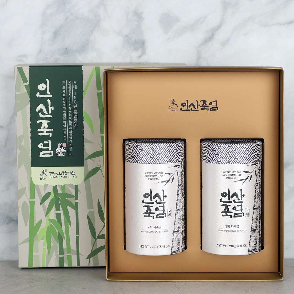 인산죽염 9회 자죽염 고체 선물세트 [240g 2개]