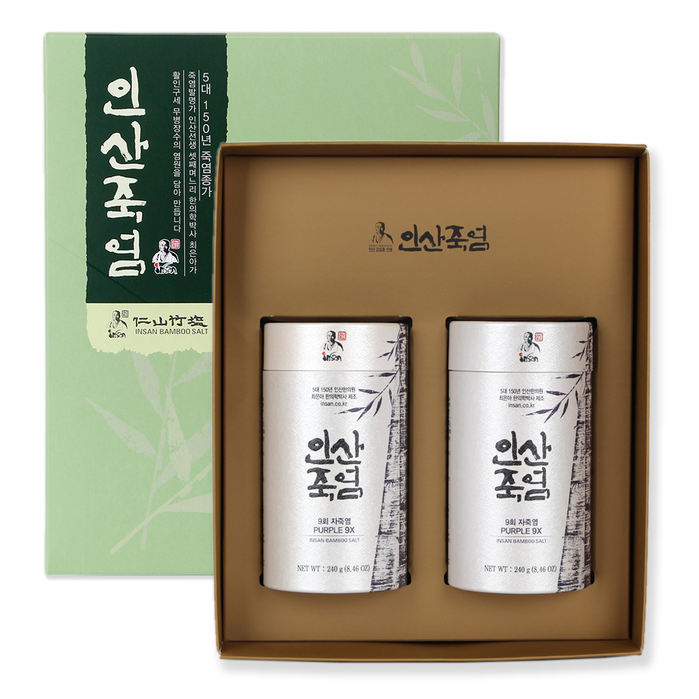 인산죽염 9회 자죽염 분말 선물세트 [240g 2개]