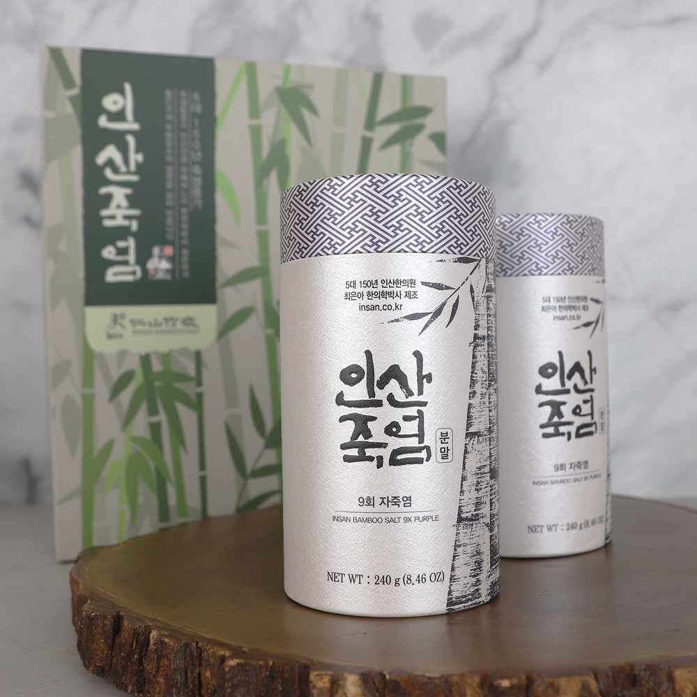 인산죽염 9회 자죽염 분말 선물세트 [240g 2개]