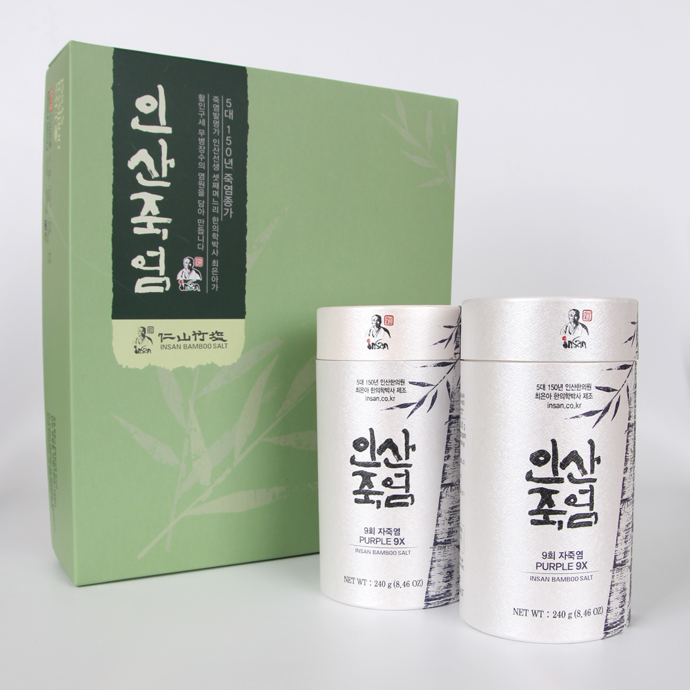 인산죽염 9회 자죽염 분말 선물세트 [240g 2개]