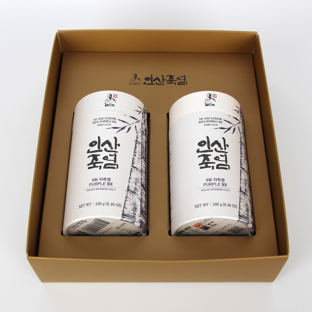인산죽염 9회 자죽염 분말 선물세트 [240g 2개]