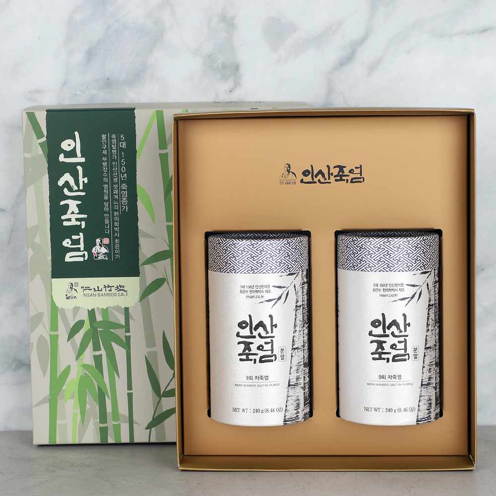 인산죽염 9회 자죽염 분말 선물세트 [240g 2개]