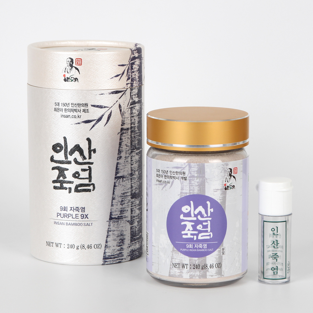 인산죽염 9회 자죽염 분말 선물세트 [240g 2개]