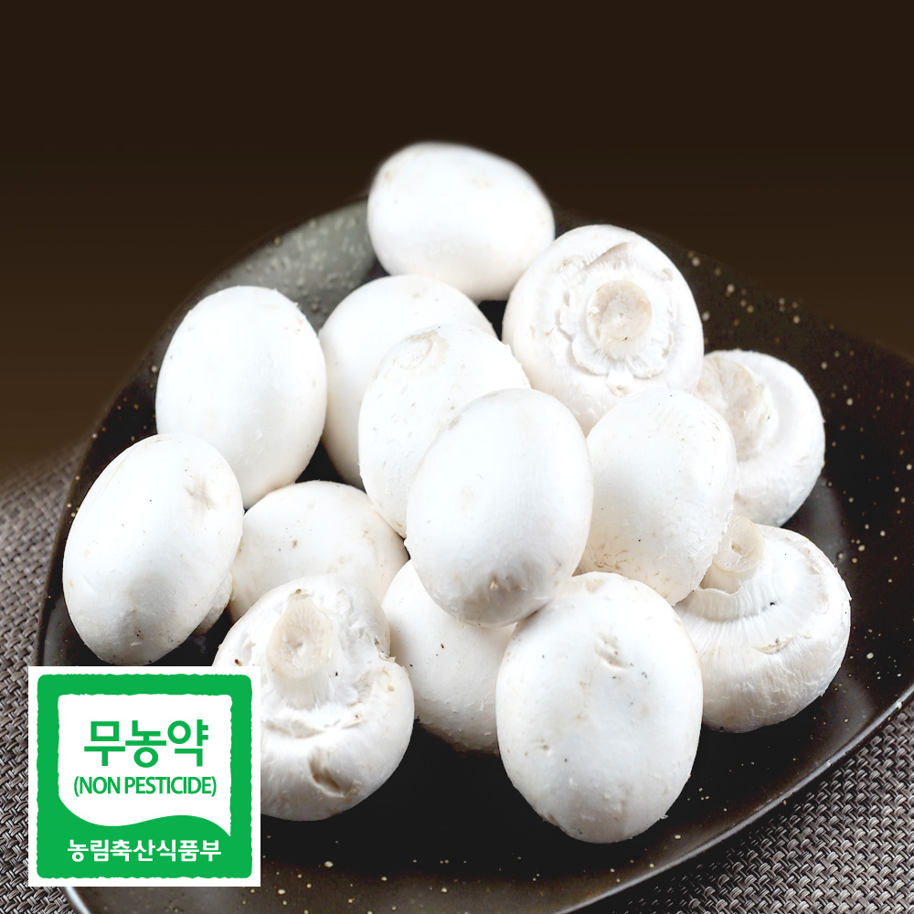 친환경 무농약 부여 양송이 버섯 500g 1kg 2kg 특품 선물용 가정용 꼬마 조리용