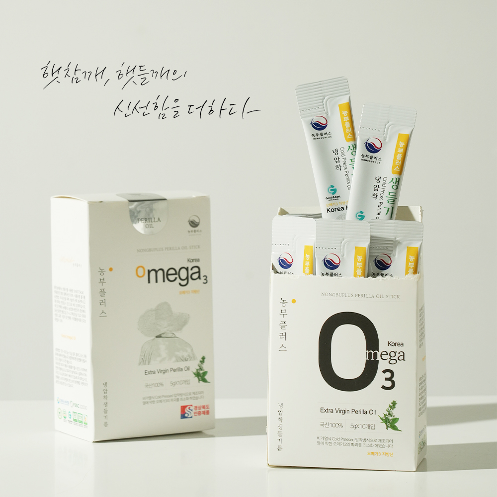 농부플러스 국산 냉압착 생들기름 오메가3 스틱 5g 10개입