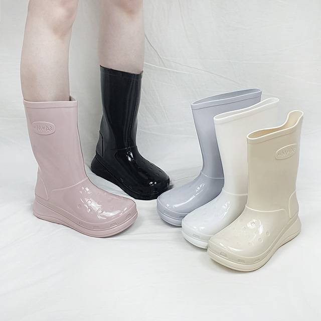 디엘 유광 미들 키높이 장화 통굽 레인부츠 4cm 대표이미지 섬네일