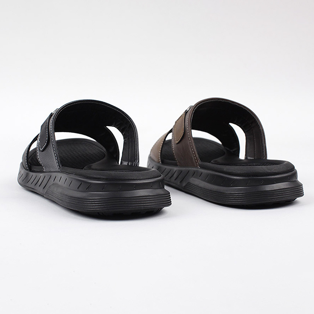 행텐 국산 남성 가죽 벨트 덮개 사무실 쿠션 통굽 슬리퍼 4cm