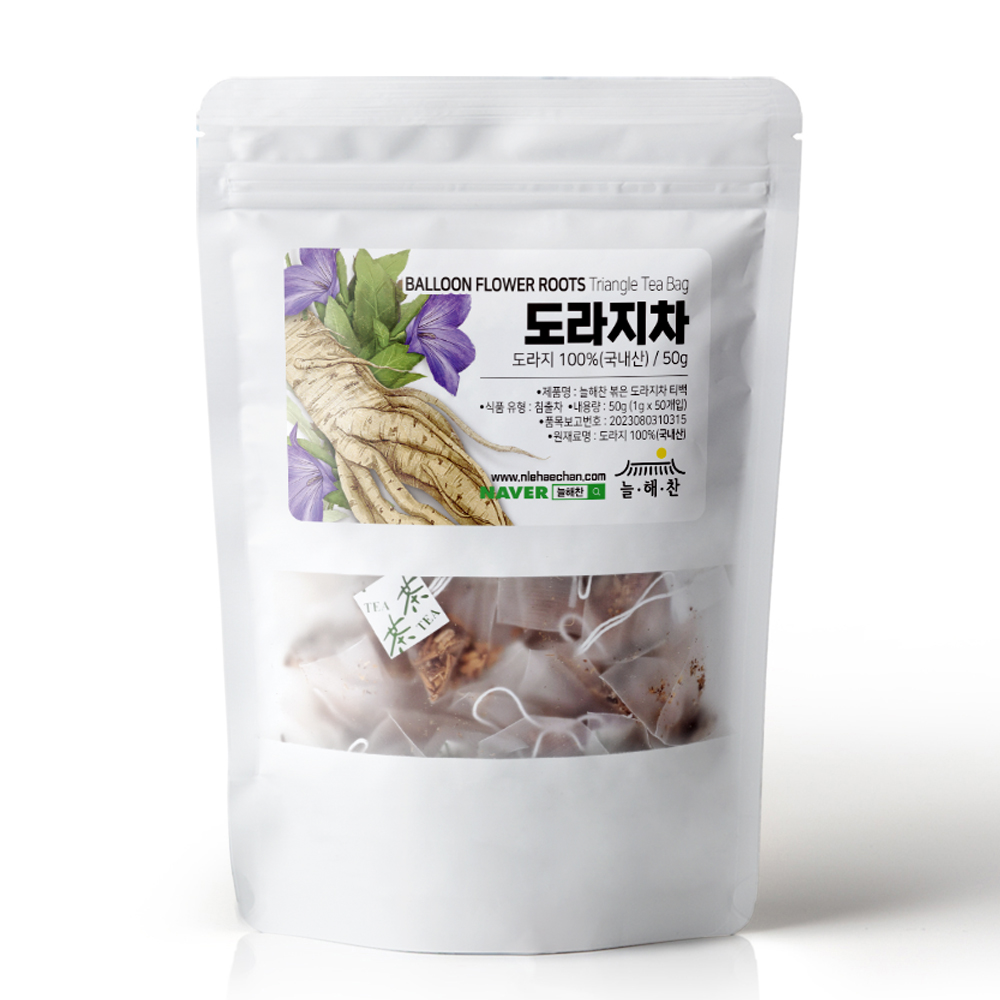 늘해찬 국내산 볶은 도라지차 삼각티백(1g x 50티백)