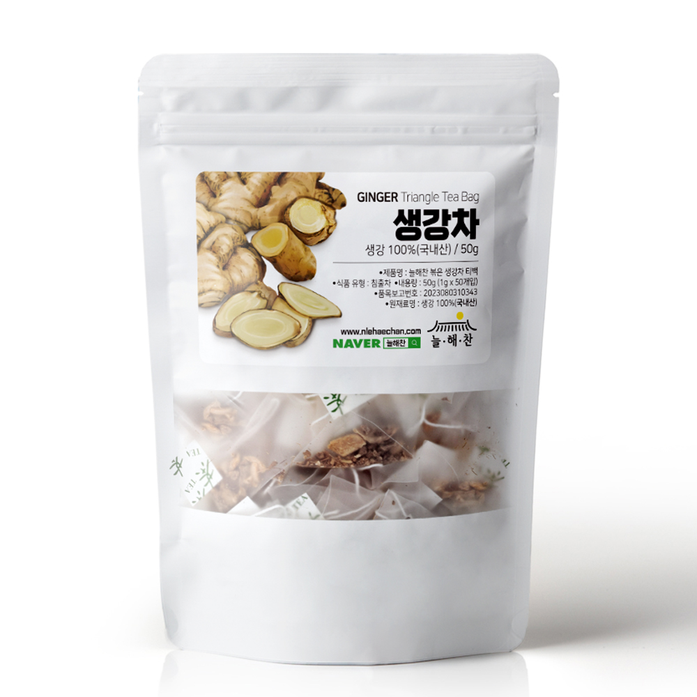 늘해찬 국내산 볶은 생강차 삼각티백 (1g x 50티백)