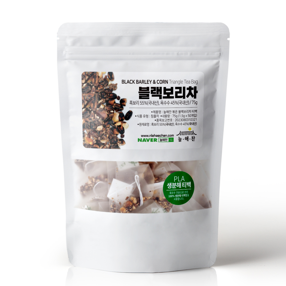 늘해찬 국내산 볶은 블랙보리차 삼각티백 (1g x 50티백)